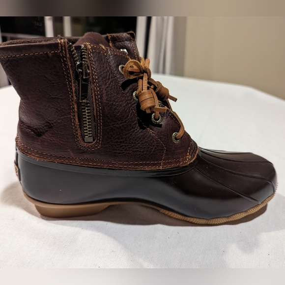 Sperry Top-Sider Saltwater Leather Upper Duck Boots In Wide - Picture 8 of 8